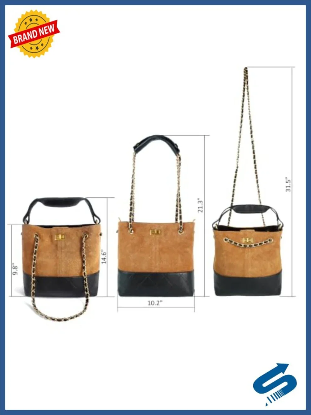 Retro Suede & Quilted Leather Hobo Bag with Sheepskin Strap Cushion